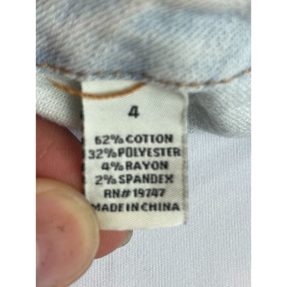 Refuge Womens Cut Off Shorts Frayed Button Up Stretch Mid Rise Blue Size 4 - Picture 8 of 9